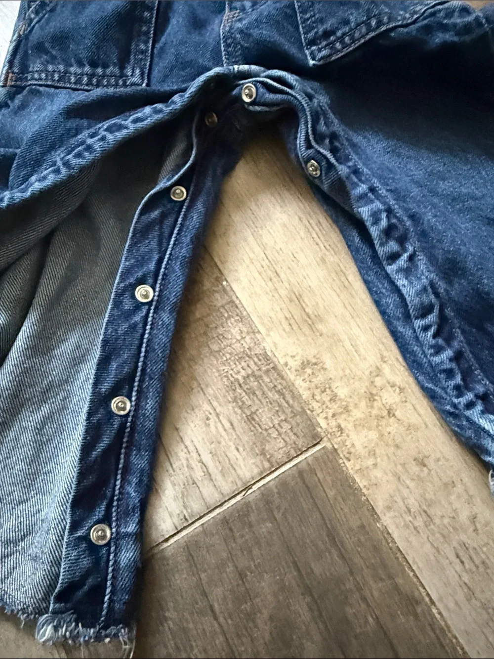 GAP Dark Blue Denim Kids Overalls with ruffle detail